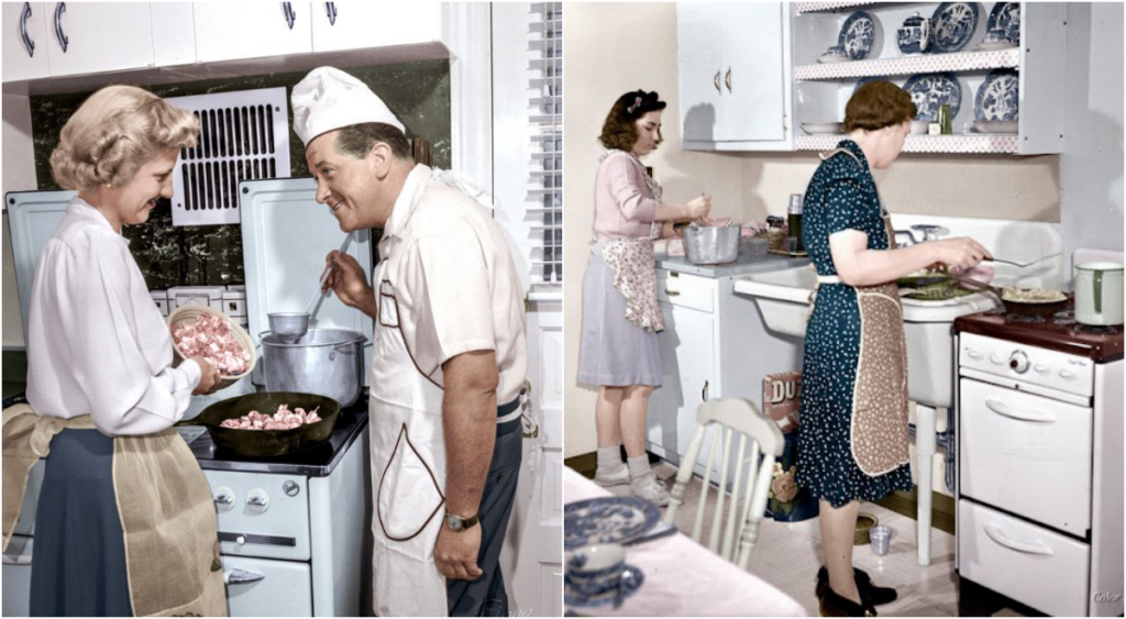 Amazing Colorized Photos Show What Kitchens Looked Like in the First Half of the 20th Century_m