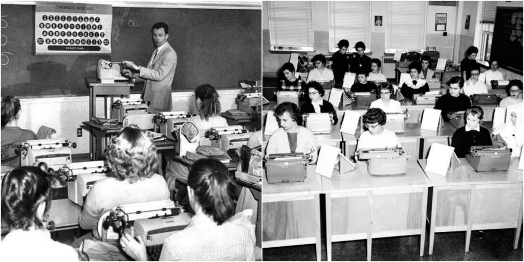 Capturing the Art of Typing: Vintage Photographs Show High School Typing Classes from 1950s to 1970s_top1