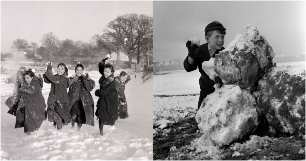 England in Winter – Beautiful Vintage Black and White Photos Capture People Having Fun During Cold Season in the 1960s