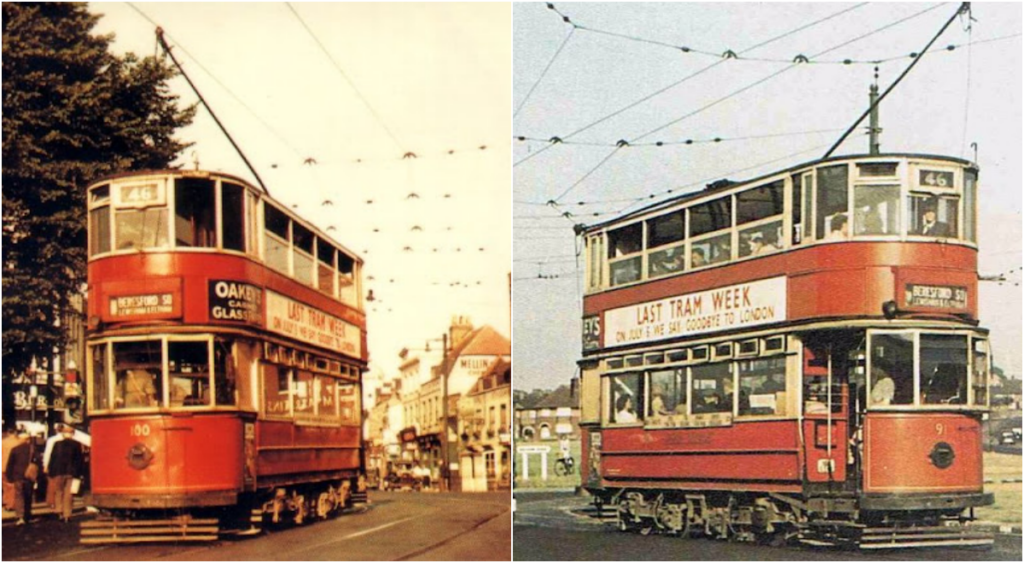 Historic Photos of the Last Trams in London in July 1952_ml