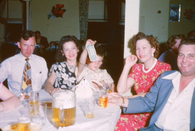 Intimate Found Snaps of a Going Away Party in 1950_Lap