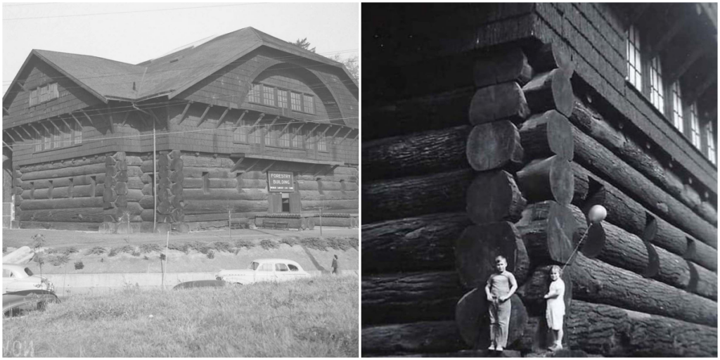 One of the World’s Largest Log Cabin: The magnificent Forestry Building in Portland that was lost in a fire, 1905_trunghinhsu