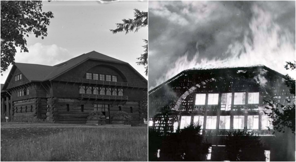 One of the World’s Largest Log Cabin – The magnificent Forestry Building in Portland that was lost in a fire, 1905_ml