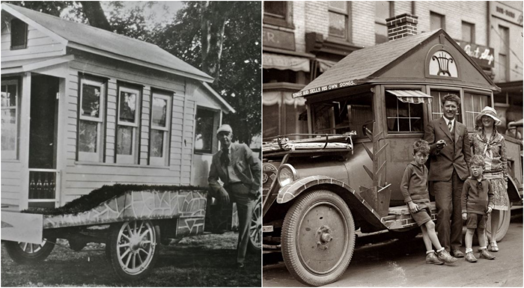 Rolling Through History – Vintage Wooden Homes on Wheels in Early 20th Century Photographs_ml