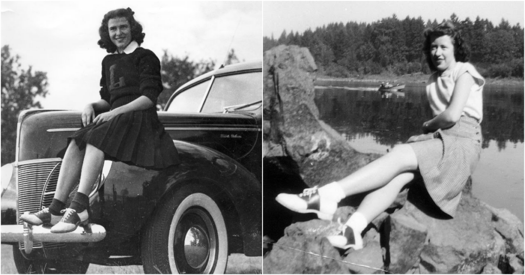 Favorite Styles of ’40s Teenage Girls – Skirts and Saddle Shoes_Lap