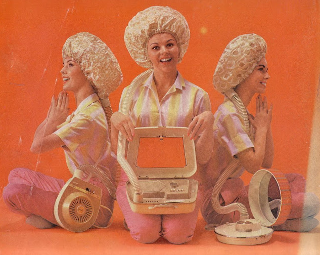 Vintage Hooded Portable Hair Dryers for Women at Home From the 1960s and 1970s _ USStories