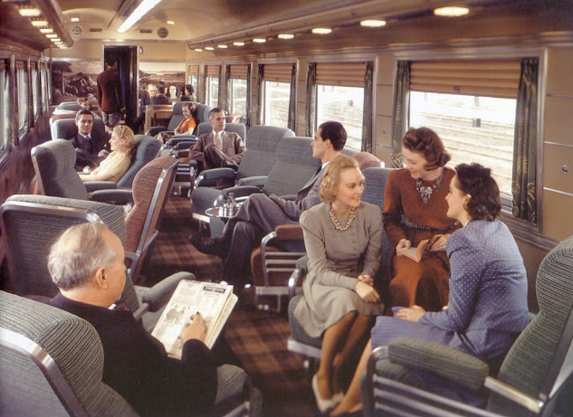 The Most Beautiful Train in the World: Interior of Southern Pacific Daylight Train From the 1930s and 1940s_lag