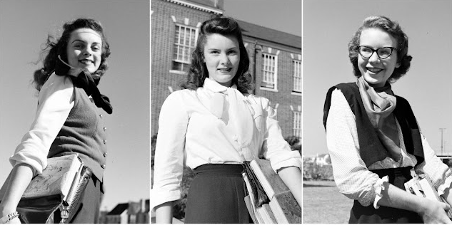 Portraits of Highland Park High School Teenage Girls, 1947 _ USStories