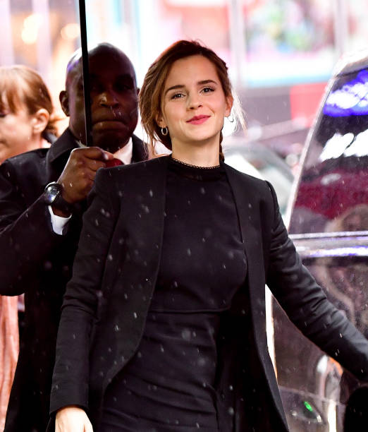 Emma Watson’s Radiant Arrival: A Stylish Entrance to ABC’s ‘Good Morning America’ in Times Square, New York City