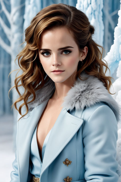 Emma Watson Radiates Elegance in Powder Blue Ensemble Paired with Silver Trimmed Coat