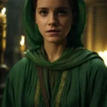 Emma Watson Conjures Magic: Transforming into a Witch in a Thin Dark Green Ensemble