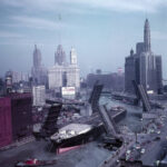 Stunning vintage photos of the Marine Angel vessel transiting the Chicago River, 1953