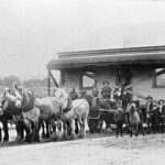 Moving entire houses by horses, 1890-1910