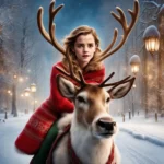 Emma Watson’s Magical Christmas Delight: Riding Reindeer in Snow in Festive Attire! 🎄❄️