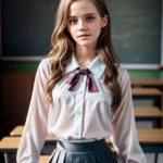 “Emma Watson Takes a Trip Down Memory Lane: Recreating the Past as a Schoolgirl in Classroom Appearance”