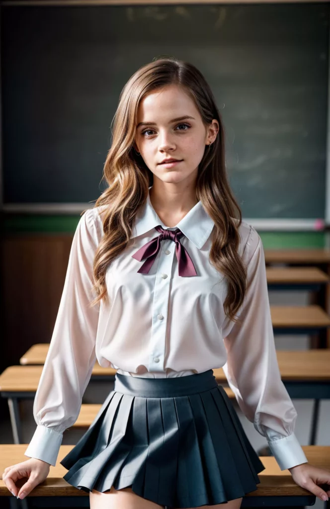 “Emma Watson Takes a Trip Down Memory Lane: Recreating the Past as a Schoolgirl in Classroom Appearance”