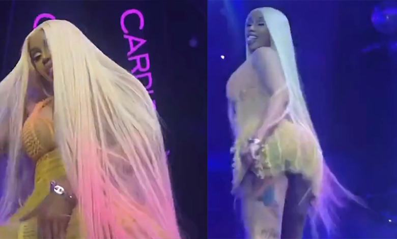 Cardi B performs in front of an audience while her tampon string twirls like a helicopter propeller! (Video)🤪🤪🤪 – S – News