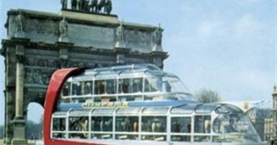 Strange Double-Decker Bus in Paris, 1950s