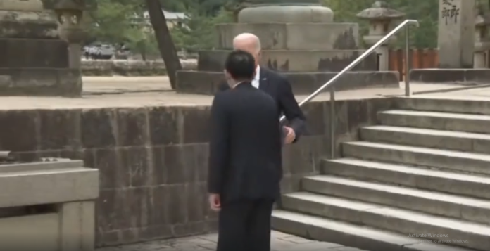 WATCH: Biden Awkwardly Slips Down Concrete Steps, Nearly Faceplants At G7