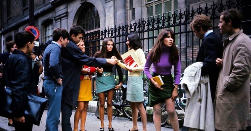 The Extending Mini-Skirts in Paris in the Mid-1960s